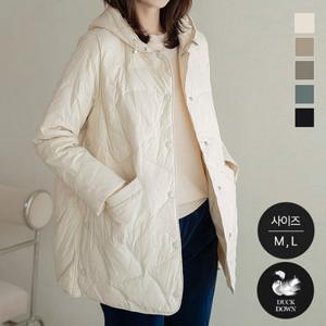 [데드라] 하프버튼 후드 덕다운 패딩 OUD6103 (~88size) (+5컬러)