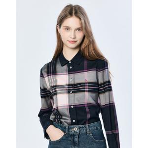 헤지스 여성 25SS 클래식 체크 셔츠 네이비 HSSH5AC13N2
