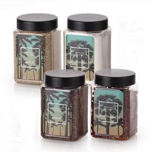 아트박스/비프로젝트 하와이안 사각 600ml 양념통 4P+셀프스티커