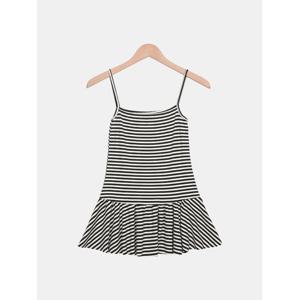 [스콰즈] 여성 캐주얼 단가라 미니원피스 레이어드 나시 원피스 SCR191