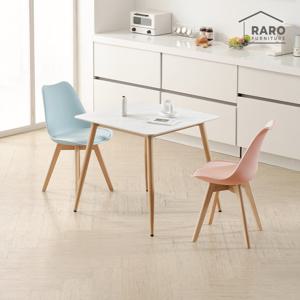 라로퍼니처 코코 800 포세린 통 세라믹 원목 패턴 2인 식탁 세트 (식탁+의자2)