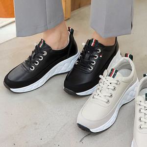 [더힐]가죽 심플 여성여자 슬립온 스니커즈 운동화 5cm sml422