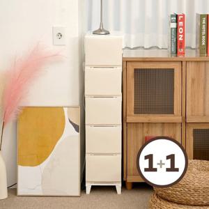 보노 심플리 240 서랍장 5단 슬림형 수납장 1 + 1
