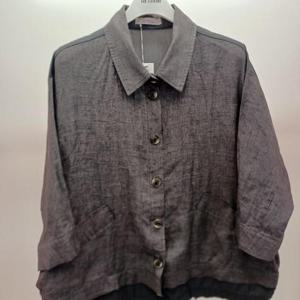 Latium HC06 국내생산 팔뚝품편한 루즈핏 7부소매 타임배색단추 린넨 쟈켓 T2523jk14DG