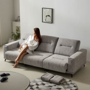 [더젠] 레나토 고급 전동모션베드슬라이드 아쿠아패브릭소파(4인