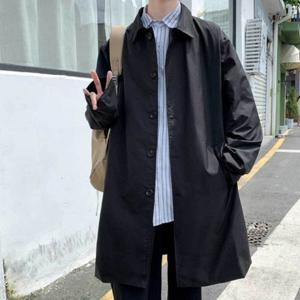 남자 롱 자켓 트렌치 코트 블랙 베이지 정장 코디
