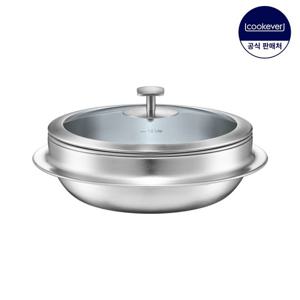 쿡에버 옹골진 인덕션 통3중 스텐 전골뚝배기 글라스 20cm