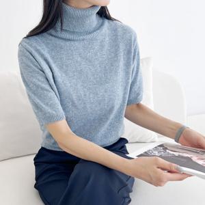 [리빌모아]여자 베이직 무지 터틀넥 반팔 니트 DJW-KNH-SCAT1073