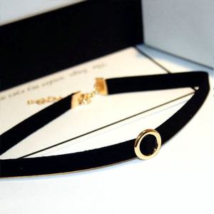 스웨이드 싱글라운드 초커-블랙OC 예쁜목걸이 초커목걸이 패션목걸이 패션초커 여자목걸이