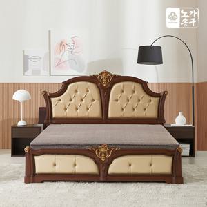 노송가구 이브 엔틱 서랍형 어싱그레이 황토볼 흙침대 퀸(Q)