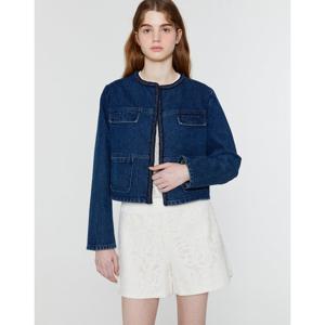 질스튜어트 뉴욕 여성 24SS 클리어런스스테디셀러다크블루 라인배색 면 데님자켓 WJJA4B200B3