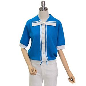 [포커스]카라 배색 반팔 가디건 (FM5C3KC3129)