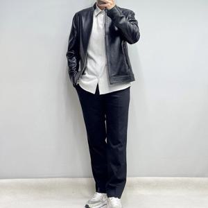 [바쏘옴므]25S/S 천연 양가죽100 기본핏 라이더자켓 WSZ5GU13ABK