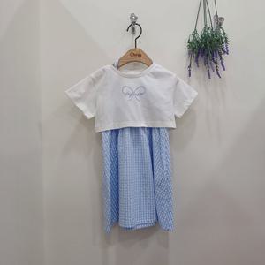 [치크]크롭  레이어드티+원피스SET CKRT2545G