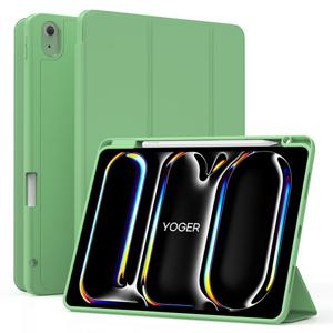 실리콘 케이스 애플펜슬 수납 스마트 커버 라이트그린, 아이패드 에어 27.6cm(11인치) M3 7세대