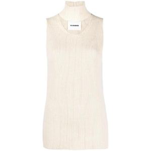 25 FW 질샌더 컷아웃 니트 민소매 탑 J03NL0103J15381 TP438354523