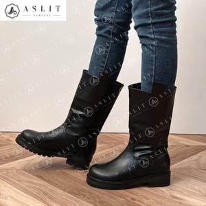 [애슬릿] 통 넓은 둥근 코 여성 데일리 워커 부츠