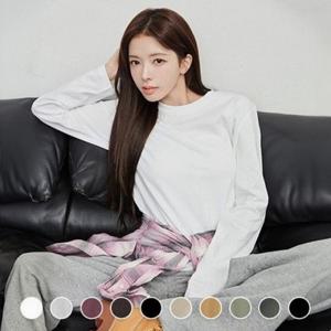 [지오다노] 여성 코튼 베이직 긴팔 티셔츠 325903