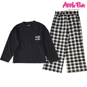 [애플핑크]굿 스마일 체크 파자마세트 (APUWR506GSB)