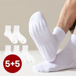 엔비 [5+5켤레세트] 스포츠 발바닥 두꺼운 쿠션 트레일러님 중목 양말