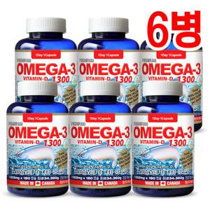 통라이프-프리미엄오메가3 1300+비타민D 6개월-6병