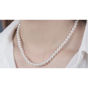 미니골드 14K38센치 6mm 진주 비드 목걸이(스와) NONM4007