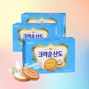 크라운 산도 크림 323g x3통/사무실 간식 과자 비스켓
