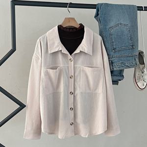 샵앤) 여성 골덴 포켓 루즈핏 남방 셔츠 DGB-WSH-3962-아이보리