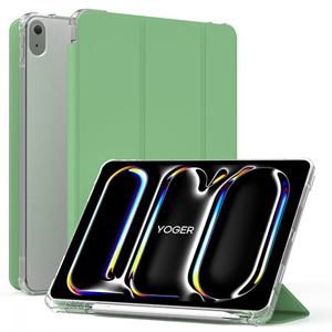 반투명 케이스 애플펜슬 수납 스마트 커버 라이트그린, 아이패드 에어 27.6cm(11인치) M3 7세대