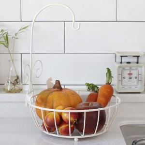 철제 과일 바스켓 아이보리 바나나걸이 과일 바구니