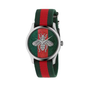 구찌 G-타임리스 YA1264148 퀴츠 38mm 꿀벌 나토밴드 남녀공용 시계