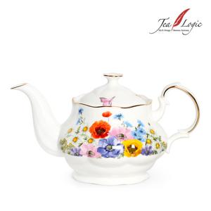 티로직 골드림 키티 가든 티팟 도자기 주전자 400ml