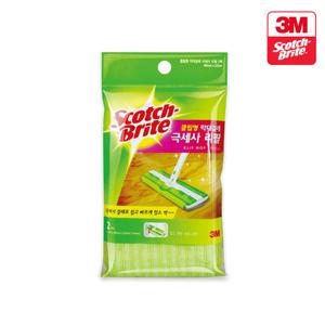 3M 스카치브라이트 클립형 막대걸레 극세사 청소포 리필 2매입