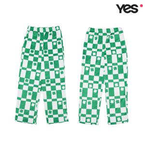 [예스]밍크스판 네잎클로버 체커보드 커플 수면바지 YSWEZA53YSMEZA53
