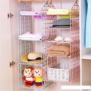 다용도 옷장안걸이식 수납선반행거 모자정리함 3단대