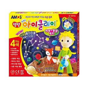 (아모스) 아이클레이 18g 4색 야광 형광 세트