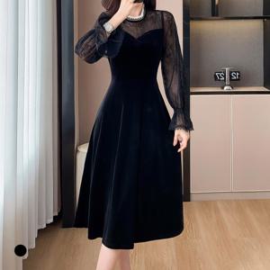 [클라셰]클라셰 스완레이스벨벳원피스_B4M1837