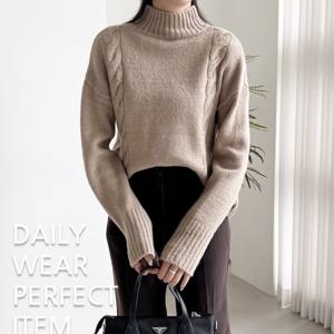 [리빌모아]여자 보들 포근 반목폴라 가을 니트 DJW-KN-SCAT1044-