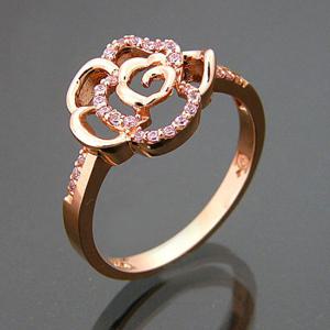 [아이비골드] 18K  반지 핑크장미