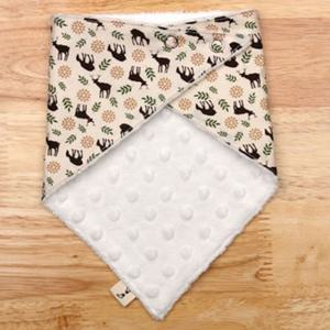 국내제작 극세사 스노우빕 블랙사슴 턱받이 스카프빕