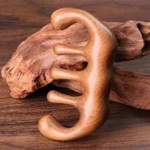 우드 얼굴 두피 괄사 마사지 B타입 빗 M12665 스틱