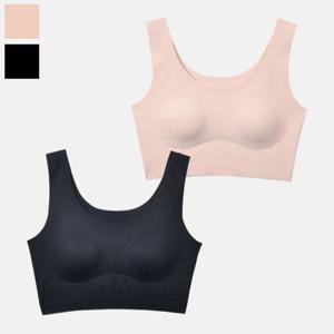 편안한 핏 쉘론 소재 심리스 여성 스포츠브라 0070aw