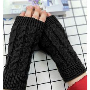 꽈배기 니트 핸드 워머 암워머 블랙