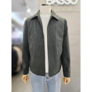 바쏘옴므 세이브존03 바쏘옴므 25S/S다크그린 비건레더스웨이드 베이직카라 블루종 점퍼 WSAGZ5UA23AGNA