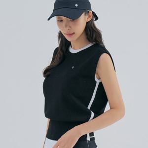 [레노마골프] 여성 랜덤패턴 배색 라운드 니트 베스트 RWSVM5210-199