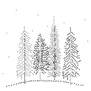 의류리폼 핫픽스 모티브 tree-001_Black