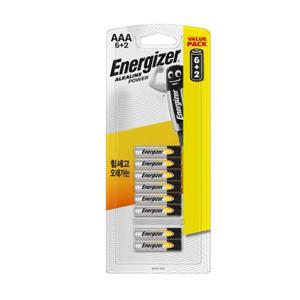 일회용건전지 에너자이저 알카라인 건전지 AAA 6+2입