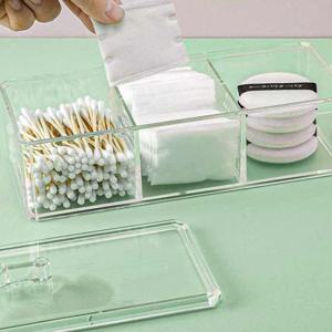 아크릴 화장품 정리 소품 면봉 다용도 정리함 3칸