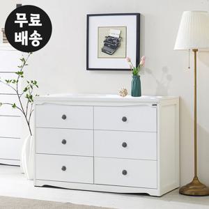 디베 와이드 3단 서랍장 옷 체스트 안방(1200/화이트)