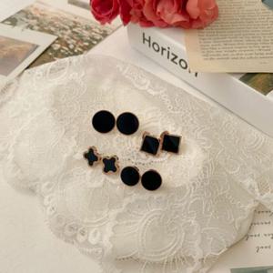 GGD 시크 블랙 티타늄 스틸 귀걸이